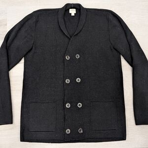 Armani Collezioni Made In Italy Men's Black Double-Breasted Cardigan Size M